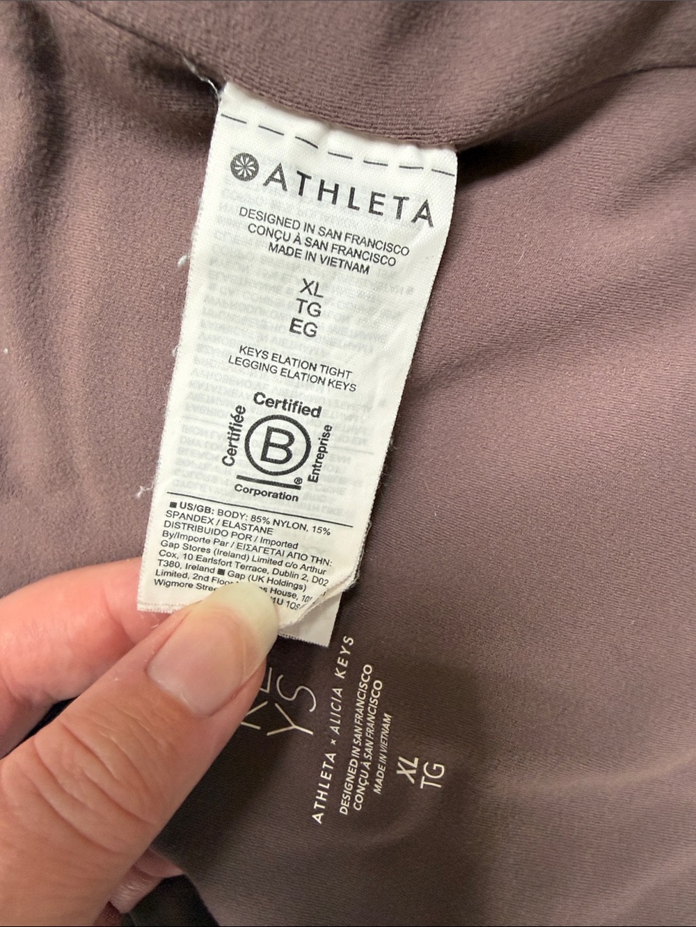 Athleta Ribbed High-Waist Alicia Keys Leggings in Mauve - Picture 3 of 5